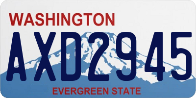 WA license plate AXD2945