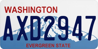 WA license plate AXD2947