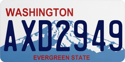 WA license plate AXD2949