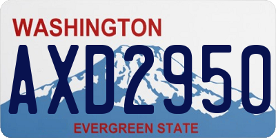 WA license plate AXD2950
