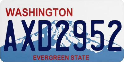 WA license plate AXD2952