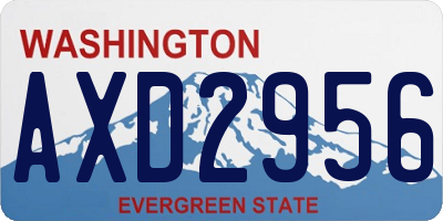 WA license plate AXD2956