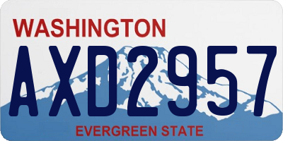 WA license plate AXD2957
