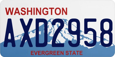 WA license plate AXD2958