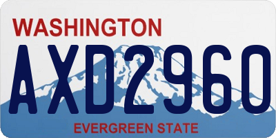 WA license plate AXD2960