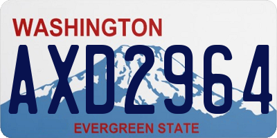 WA license plate AXD2964