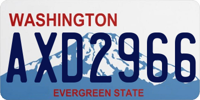 WA license plate AXD2966