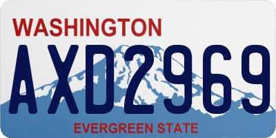 WA license plate AXD2969