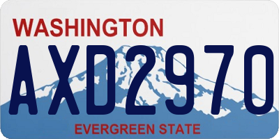 WA license plate AXD2970