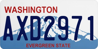 WA license plate AXD2971