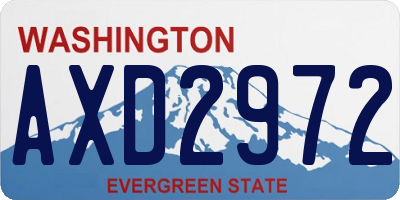 WA license plate AXD2972