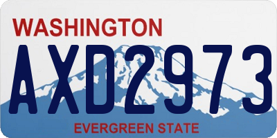 WA license plate AXD2973