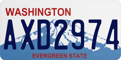 WA license plate AXD2974