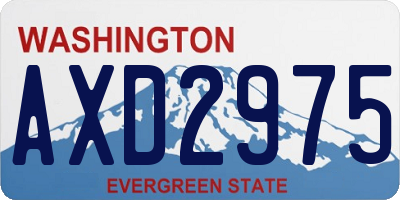WA license plate AXD2975