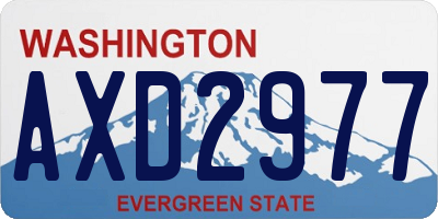 WA license plate AXD2977