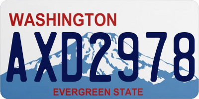 WA license plate AXD2978