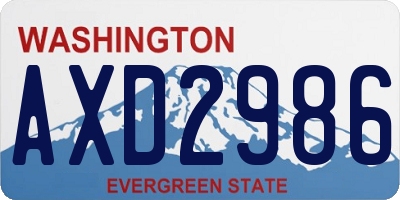 WA license plate AXD2986