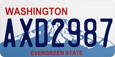 WA license plate AXD2987