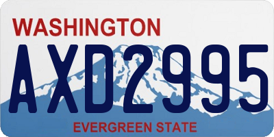 WA license plate AXD2995