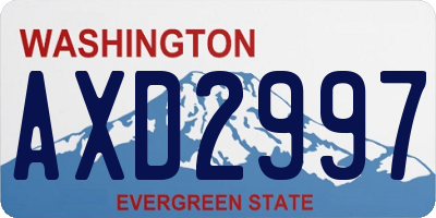 WA license plate AXD2997