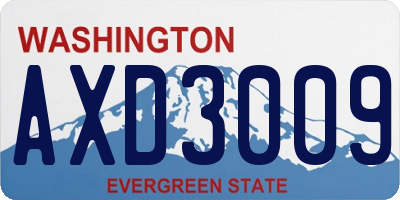 WA license plate AXD3009