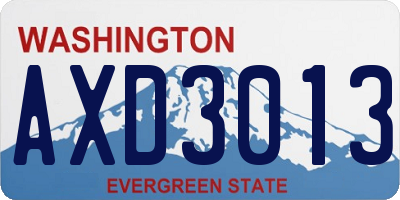WA license plate AXD3013