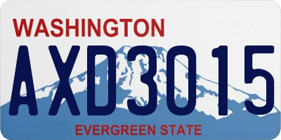 WA license plate AXD3015