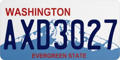 WA license plate AXD3027