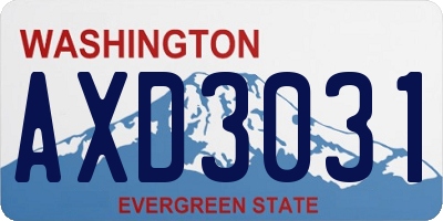WA license plate AXD3031
