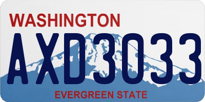 WA license plate AXD3033