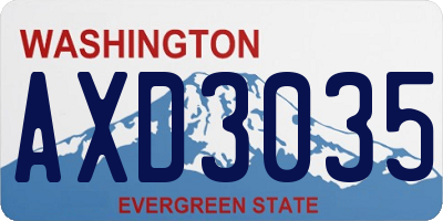 WA license plate AXD3035