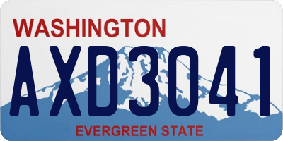 WA license plate AXD3041