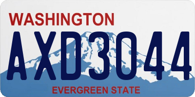 WA license plate AXD3044