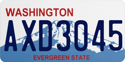 WA license plate AXD3045