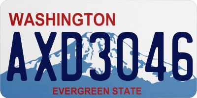WA license plate AXD3046