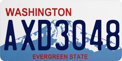 WA license plate AXD3048