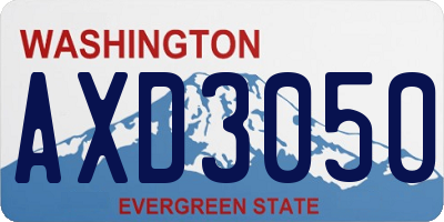 WA license plate AXD3050