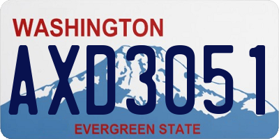 WA license plate AXD3051