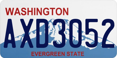 WA license plate AXD3052