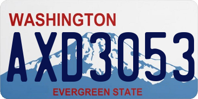 WA license plate AXD3053