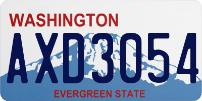 WA license plate AXD3054
