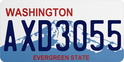 WA license plate AXD3055