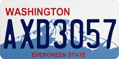 WA license plate AXD3057