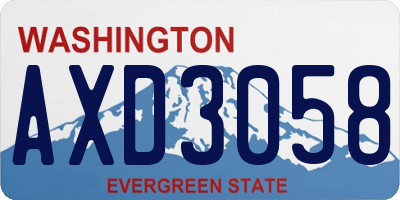 WA license plate AXD3058