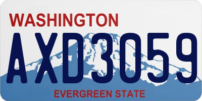 WA license plate AXD3059