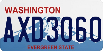 WA license plate AXD3060