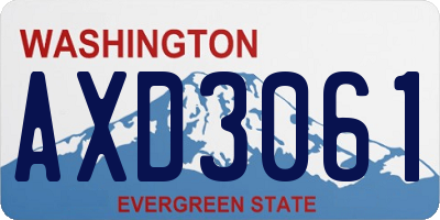 WA license plate AXD3061