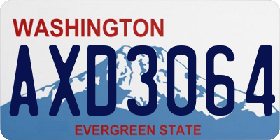 WA license plate AXD3064