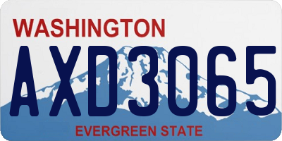 WA license plate AXD3065