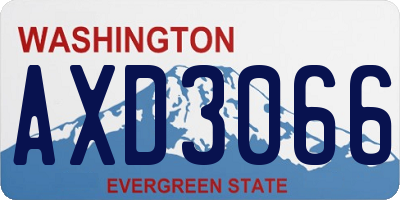 WA license plate AXD3066